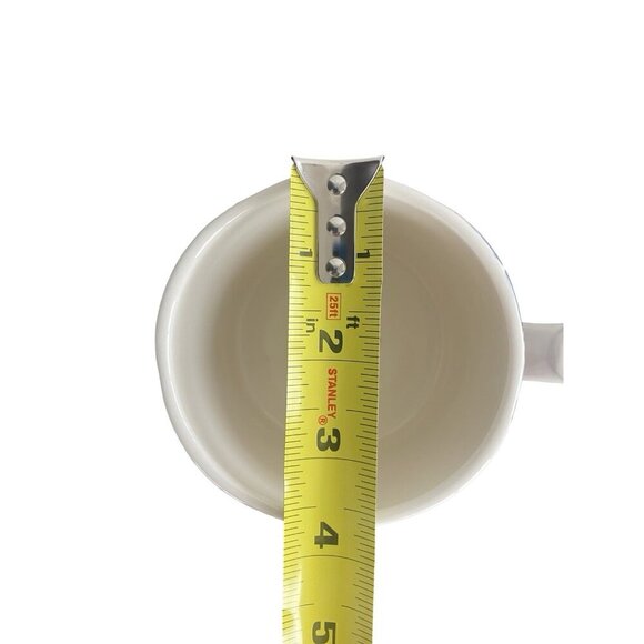 Anthropologie Blue Tile Coffee Mug Thumb Rest Handle Letter Monogram T 16 OZ New - Picture 4 of 5